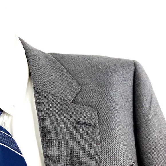 Paul Fredrick Super 120s Wool 2 Button Blazer 42L Or Slim Fit 44L Gray - Picture 2 of 10